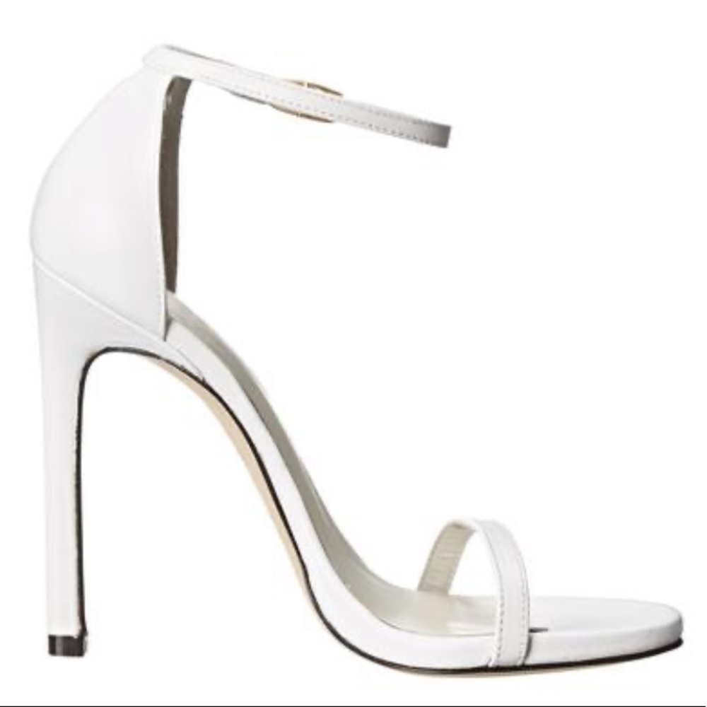 Stuart Weitzman Nudist Sandal 115 in White Napa